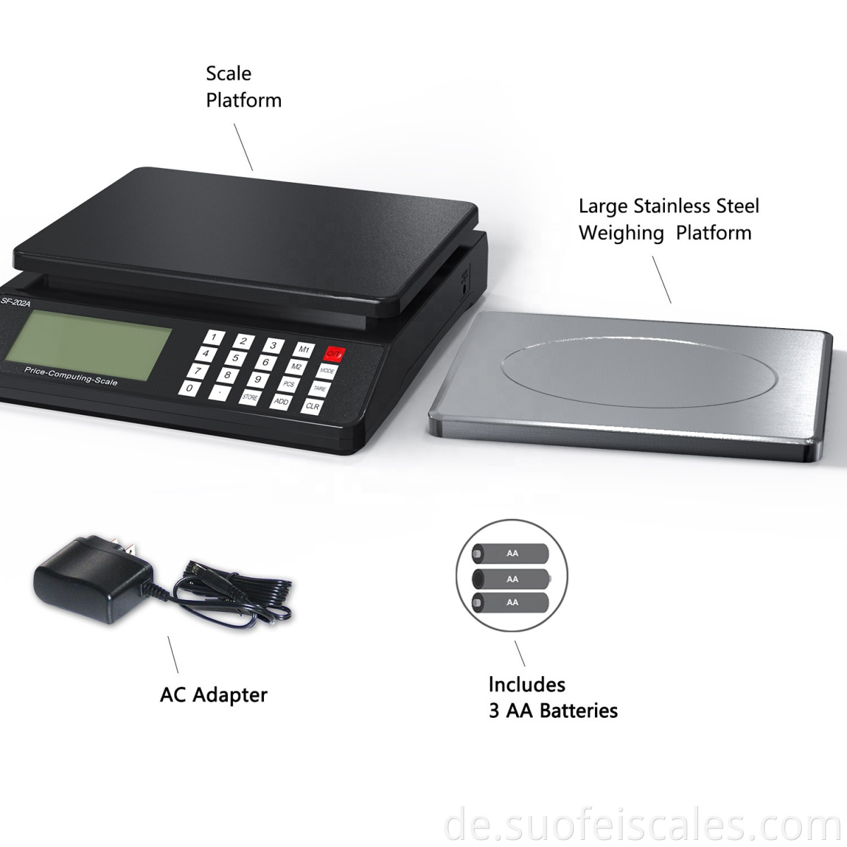 SF-202A 30 kg 1 g elektronische digitale Waage-Maßstabskala für Bank-Bench-Preis-Computing-Skala